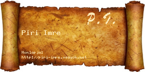 Piri Imre névjegykártya